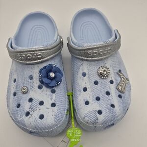 Women's Rhinestone Denim Clog Crocs Women's Size 10 Men's 8